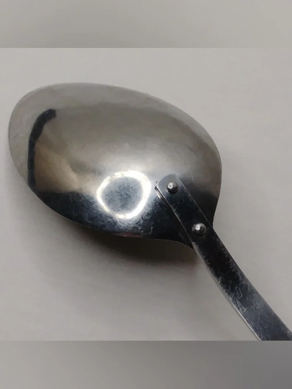 Vintage 70s 80s Household Japan Stainless Steel Metal Serving Spoon Retro Floral